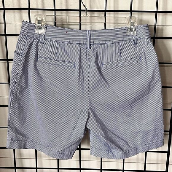Talbots Stripe Seersucker Chino Shorts Womens 4 Blue Coastal Preppy - Picture 4 of 10